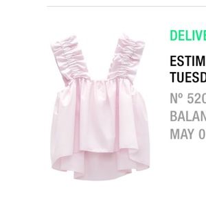 zara pink ruffle tank